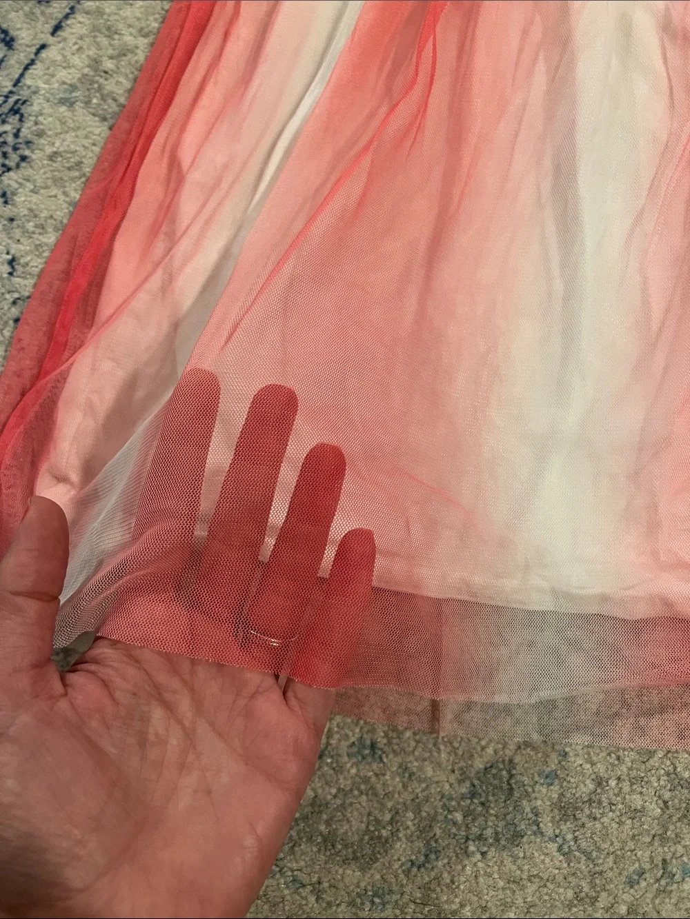 Carter's White Top with Pink Ombre Bunny Tulle Dress